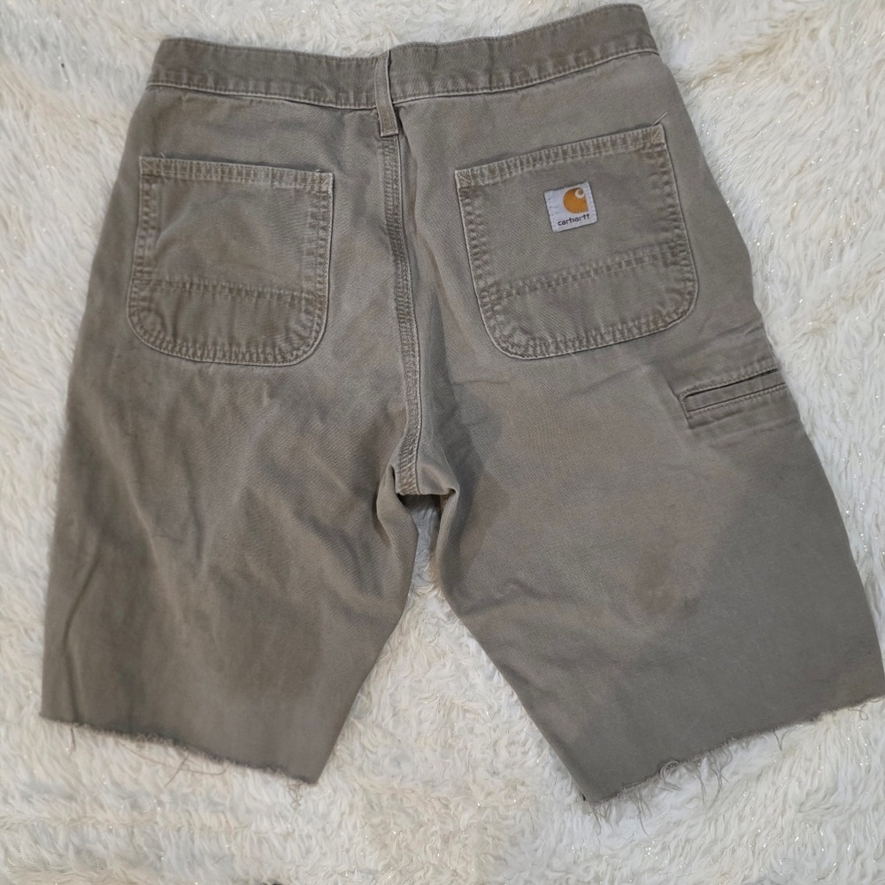 Carhartt B299 MUS Relaxed Fit Canvas Shorts Distressed Stained Cut Off 10.5" - Picture 3 of 11